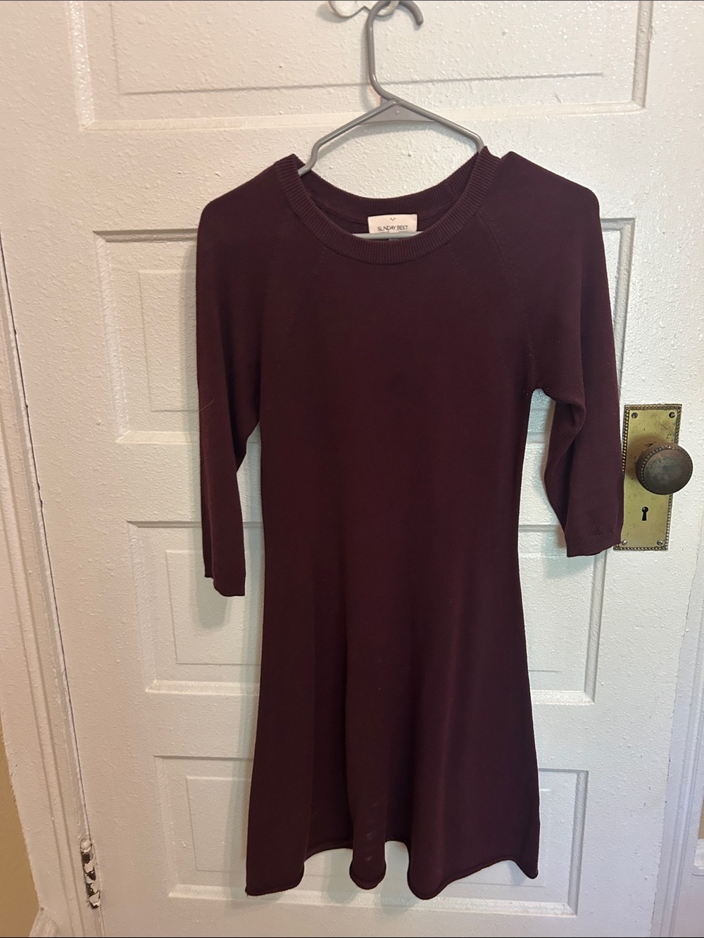 Sunday Best Burgundy Knit A-Line Dress
